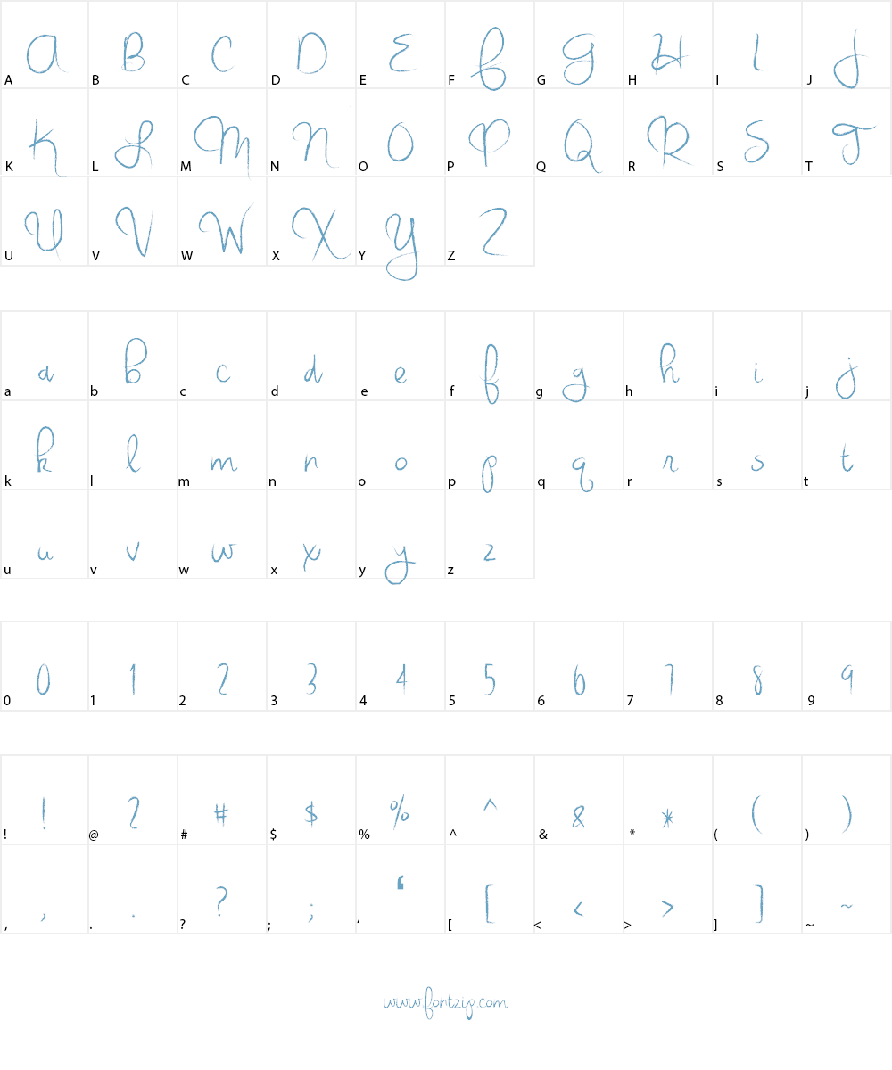 Virginia Sky Font Character